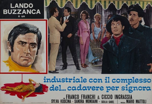 Lobby Card 5 for the film Corpse for the Lady (1964), painted by Ezio Tarantelli