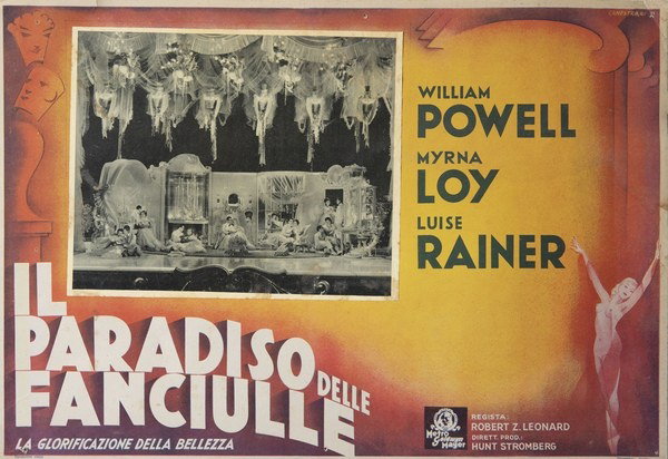 Fotobusta 3 per il film Il paradiso delle fanciulle (1936), dipinto da Canestrari