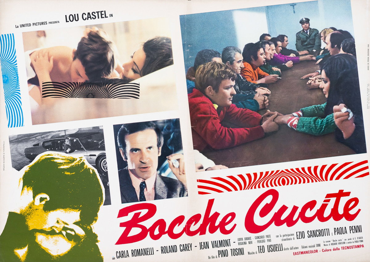 Fotobusta 6 per il film Bocche cucite (1970), dipinto da Pierpaolo Scalera (visual)