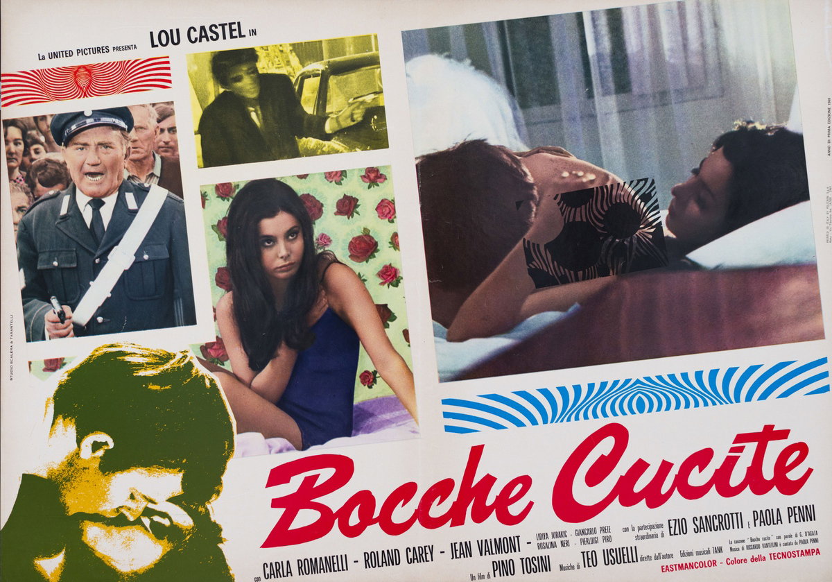 Fotobusta 4 per il film Bocche cucite (1970), dipinto da Pierpaolo Scalera (visual)