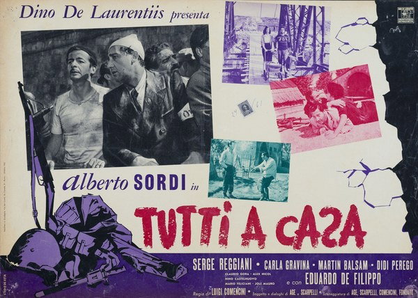Fotobusta 4 per il film Tutti a casa (1960), dipinto da Enrico De Seta