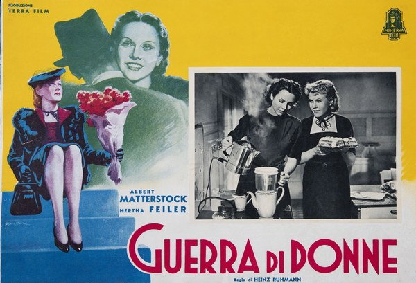 Lobby Card 2 for the film Guerra di donne (1938), painted by Anselmo Ballester