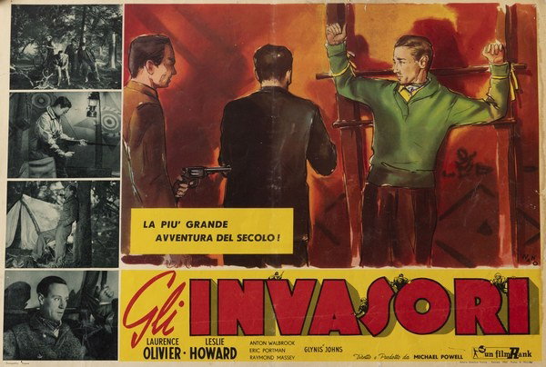 Fotobusta 3 per il film Gli invasori - 49° parallelo (1941), dipinto da Silvano Campeggi (Nano)
