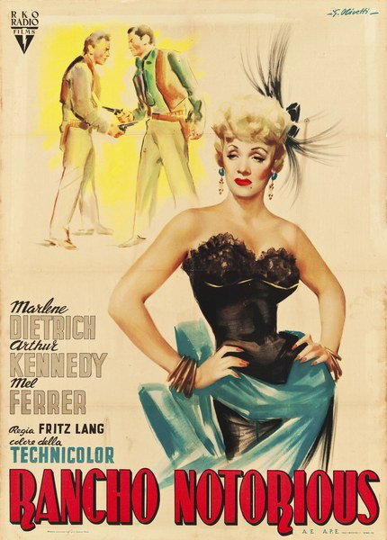 Manifesto 2 per il film Rancho Notorious (1952), dipinto da Giorgio Olivetti