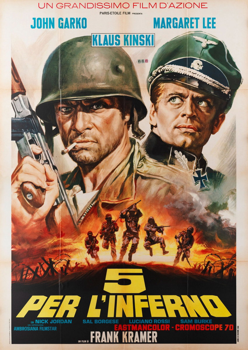 Manifesto 2 per il film 5 per l'inferno (1968)