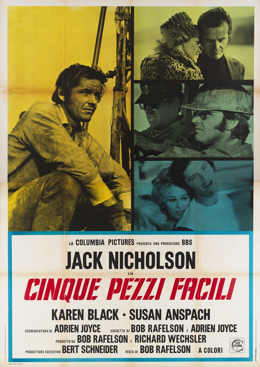 Manifesto 4 per il film Cinque pezzi facili (1970)