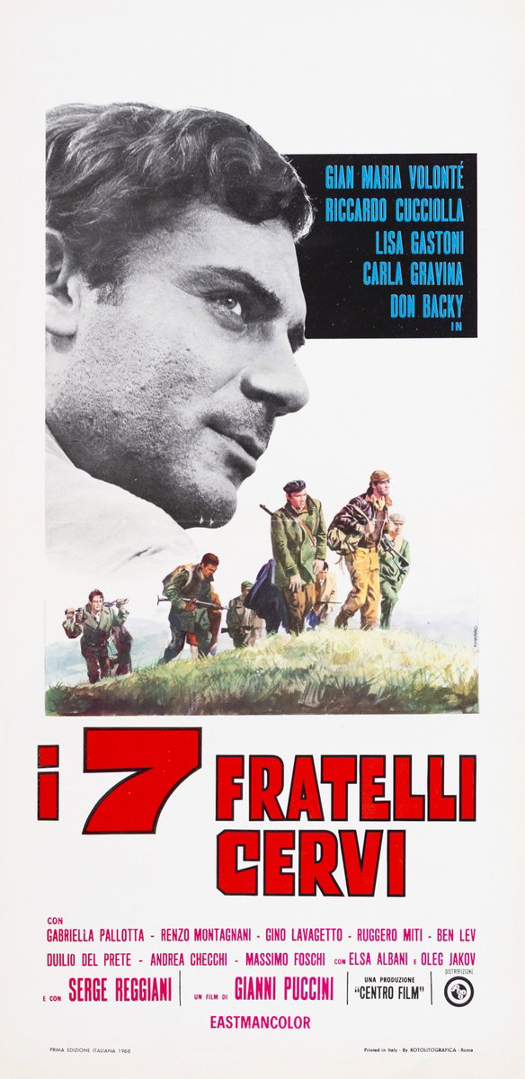 Locandina 2 per il film I sette fratelli Cervi (1968), dipinto da Renato Casaro (Renè)