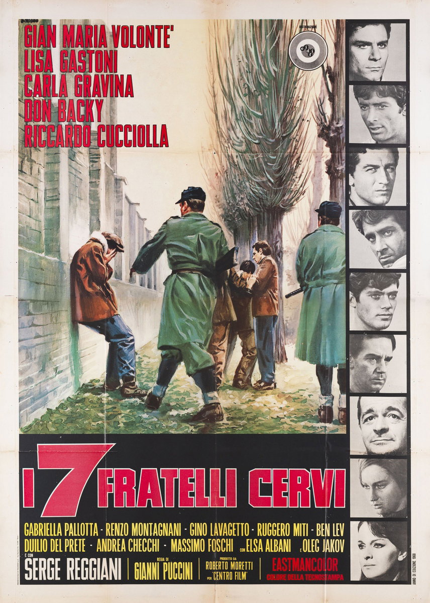 Manifesto 3 per il film I sette fratelli Cervi (1968), dipinto da Renato Casaro (Renè)