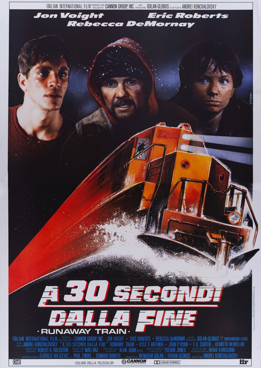 Poster 2 for the film Runaway Train (1985), painted by Sandro Simeoni (Symeoni)