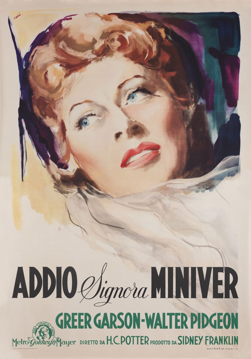Addio signora Miniver - Manifesto 1