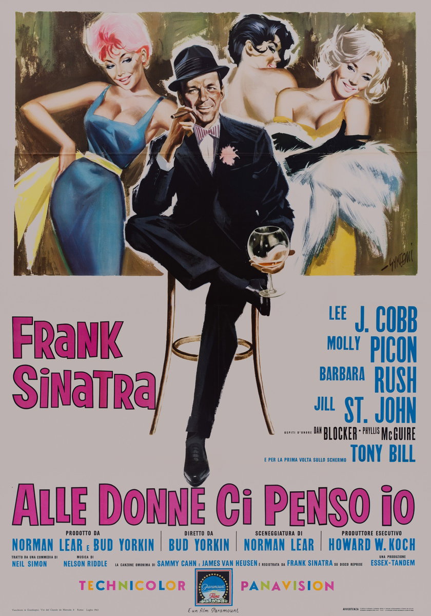 Manifesto 2 per il film Alle donne ci penso io (1963), dipinto da Sandro Simeoni (Symeoni)