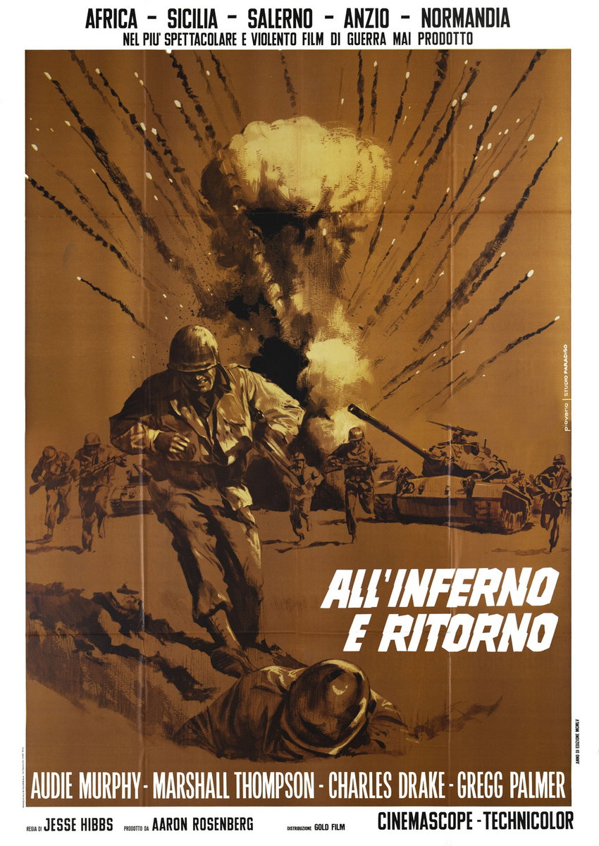 Poster 2 for the film To Hell and Back (1955), painted by Mario Piovano