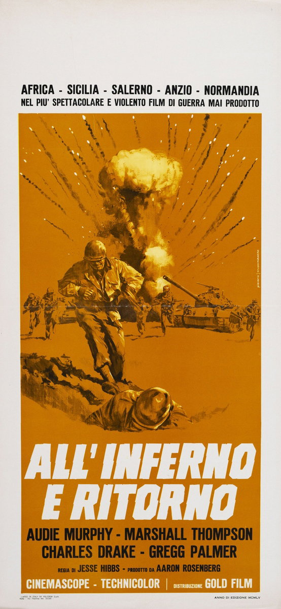 Locandina 2 per il film All'inferno e ritorno (1955), dipinto da Mario Piovano