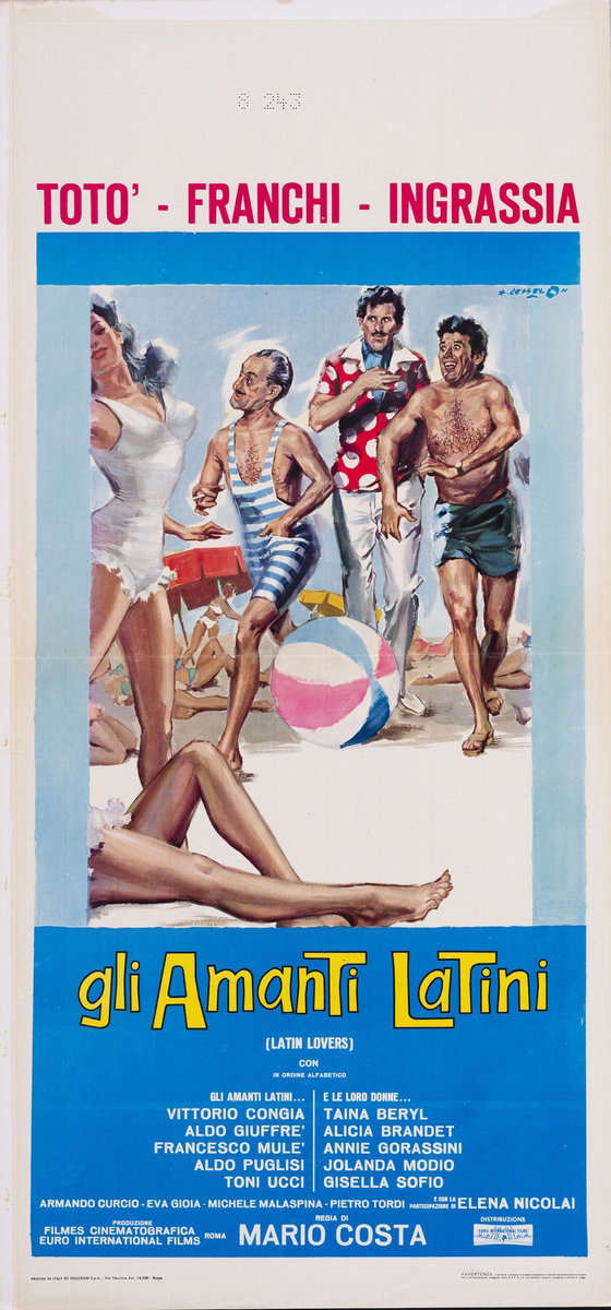 Locandina 2 per il film Gli amanti latini (1965), dipinto da Angelo Cesselon