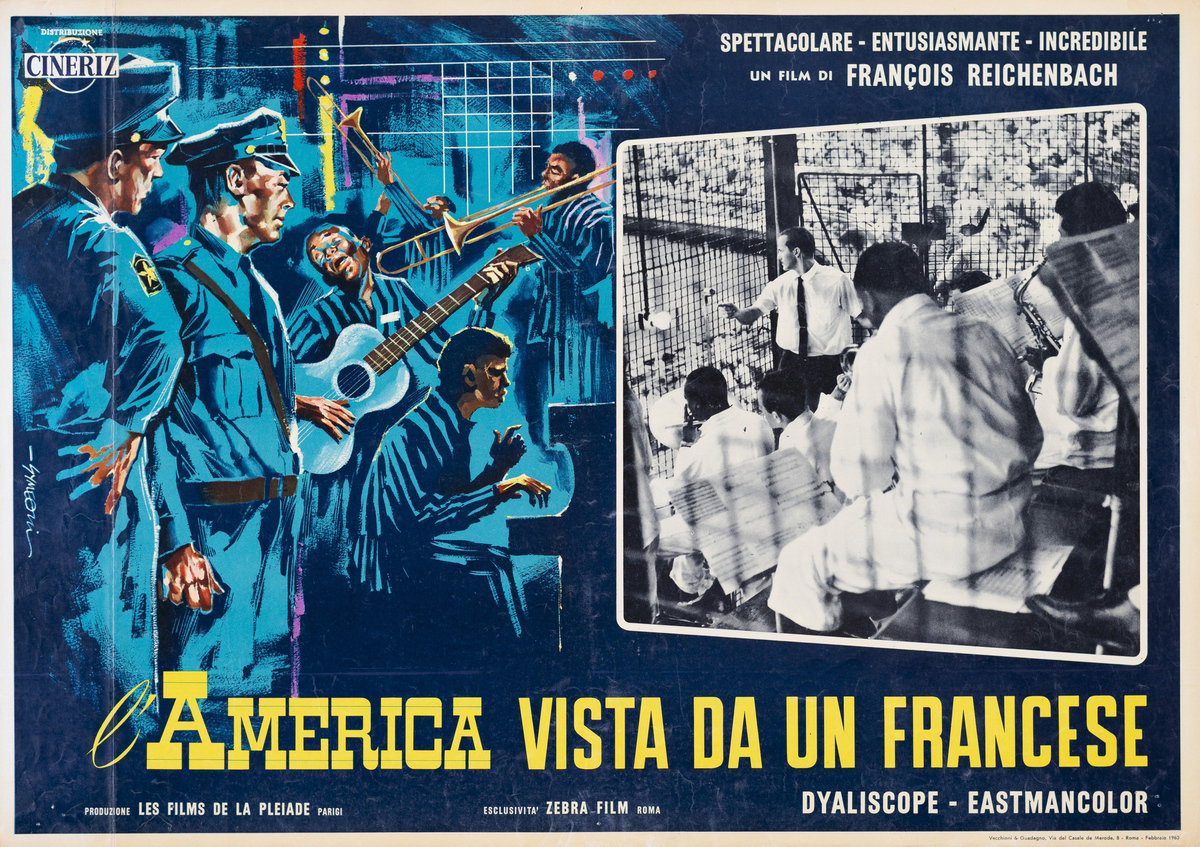 Lobby Card 2 for the film America as Seen by a Frenchman (1960), painted by Sandro Simeoni (Symeoni)