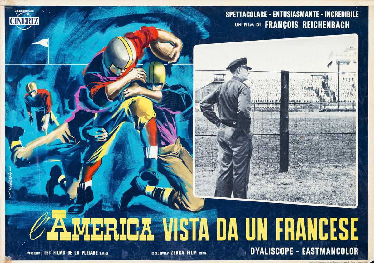 Lobby Card 4 for the film America as Seen by a Frenchman (1960), painted by Sandro Simeoni (Symeoni)