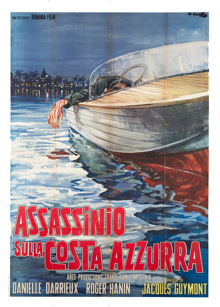 Manifesto 2 per il film Assassinio sulla Costa Azzurra (1965), dipinto da Averardo Ciriello
