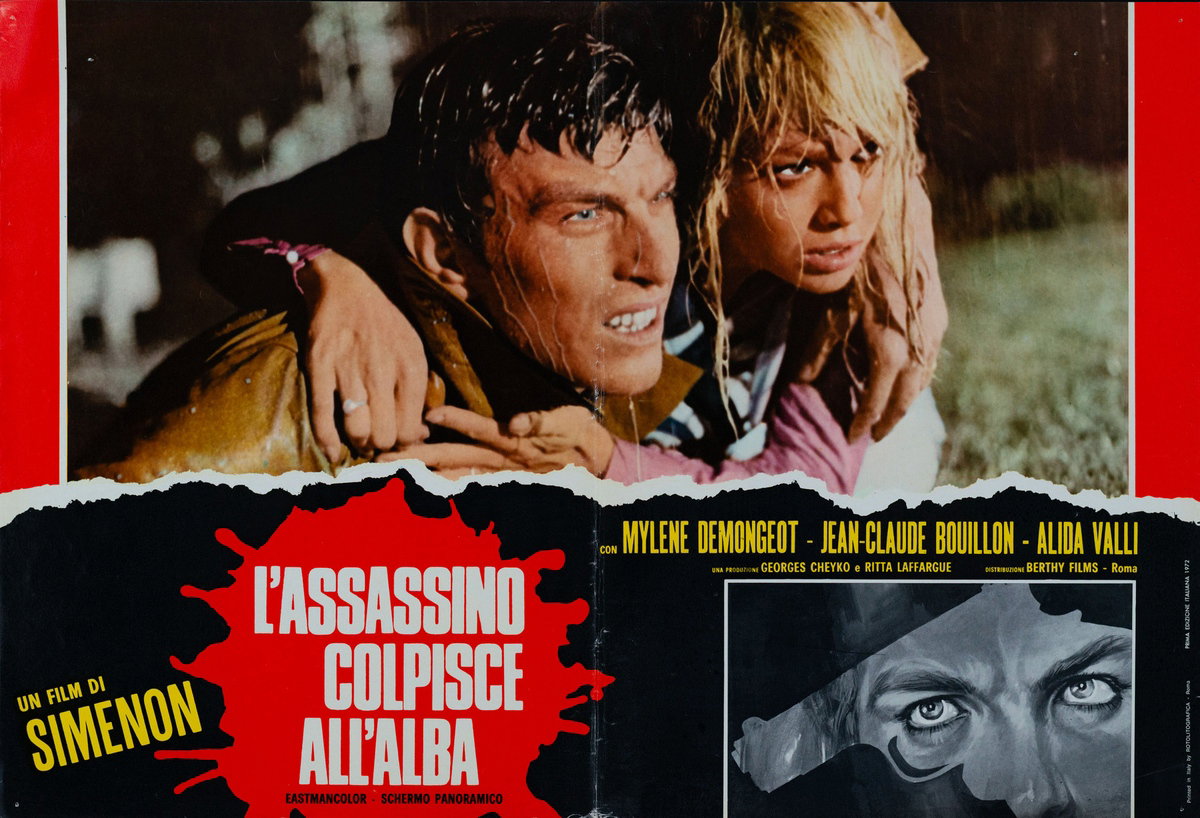Fotobusta 2 per il film L'Assassino colpisce all'alba (1970), dipinto da Luciano Crovato