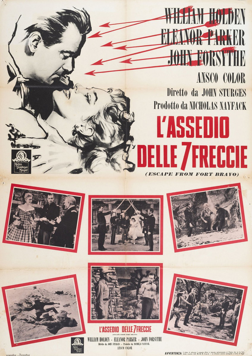 Manifesto 3 per il film L'assedio delle sette frecce (1953), dipinto da Silvano Campeggi (Nano)