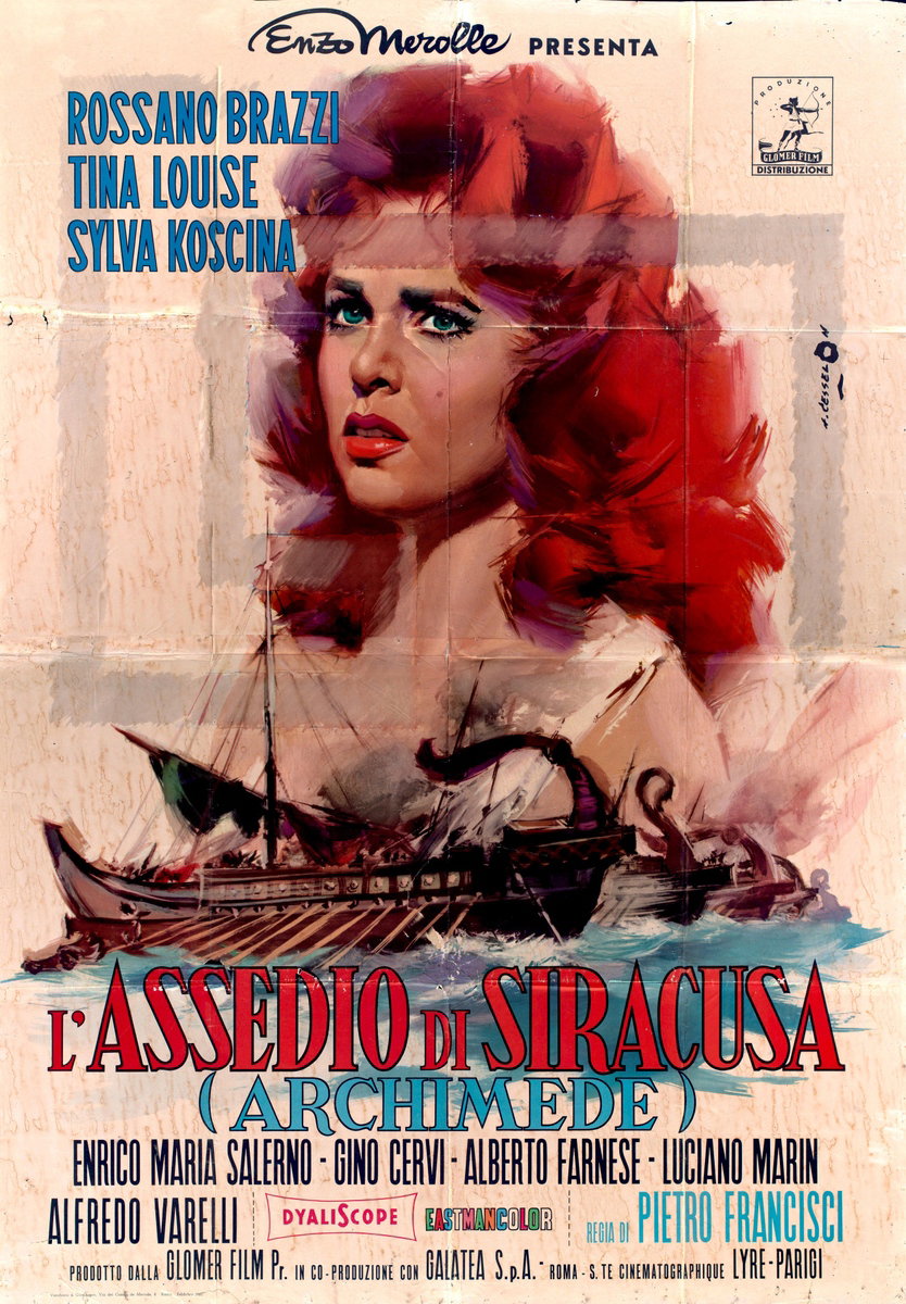 Poster 2 for the film Siege of Syracuse (1960), painted by Angelo Cesselon