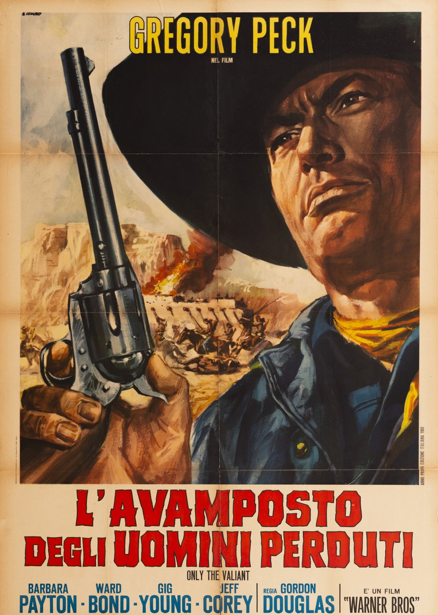 Manifesto 3 per il film L'avamposto degli uomini perduti (1951), dipinto da Renato Casaro (Renè)