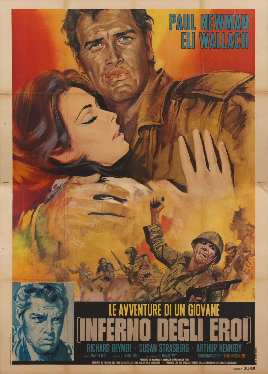 Poster 3 for the film Hemingway’s Adventures of a Young Man (1962), painted by Studio Scalera e Tarantelli