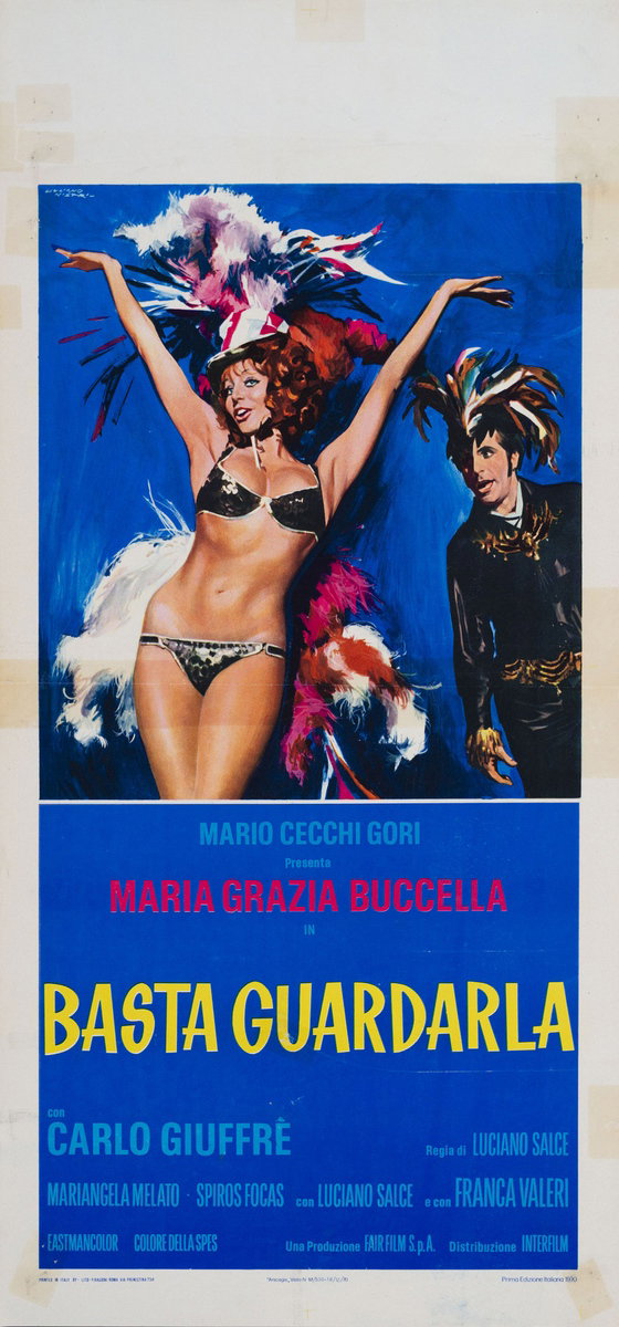 Locandina 2 for the film Basta guardarla (1970), painted by Giuliano Nistri