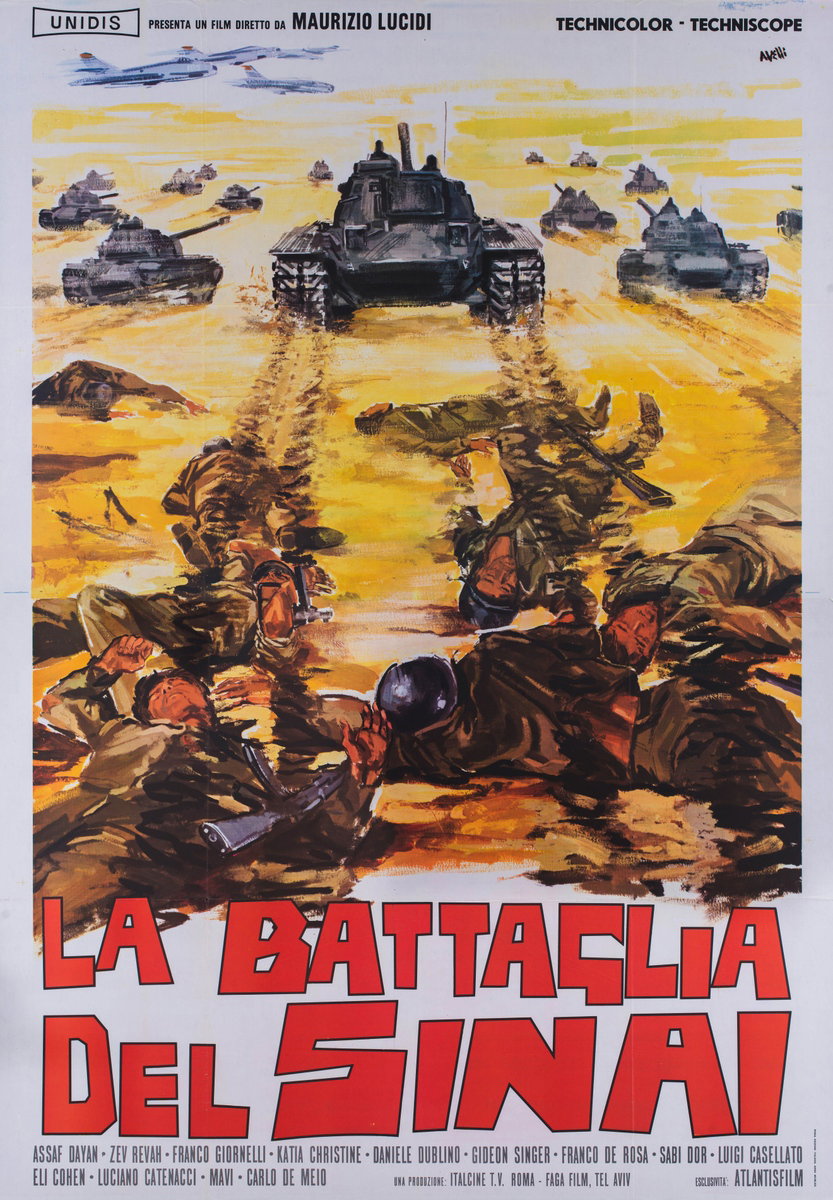 Manifesto 2 per il film La Battaglia del Sinai (1968), dipinto da Agatino Avelli