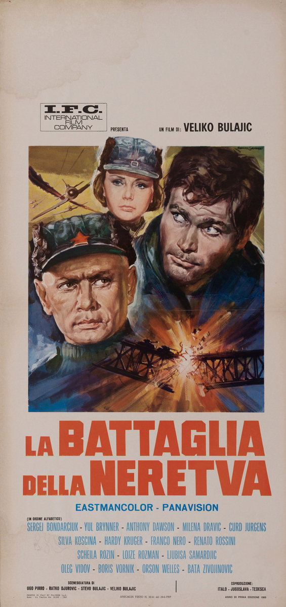 Locandina 2 per il film La battaglia della Neretva (1969), dipinto da Rodolfo Gasparri