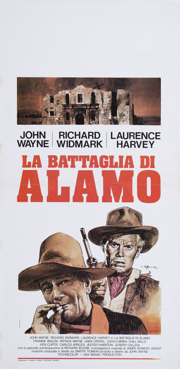 Locandina 2 per il film La battaglia di Alamo (1960), dipinto da Alessandro Biffignandi