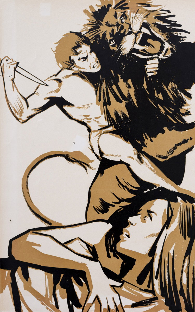 Fotobusta 3 per il film Tarzan contro gli uomini blu (1968)