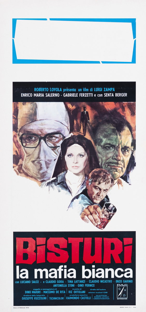 Locandina 2 for the film Hospitals: The White Mafia (1973), painted by Rodolfo Gasparri