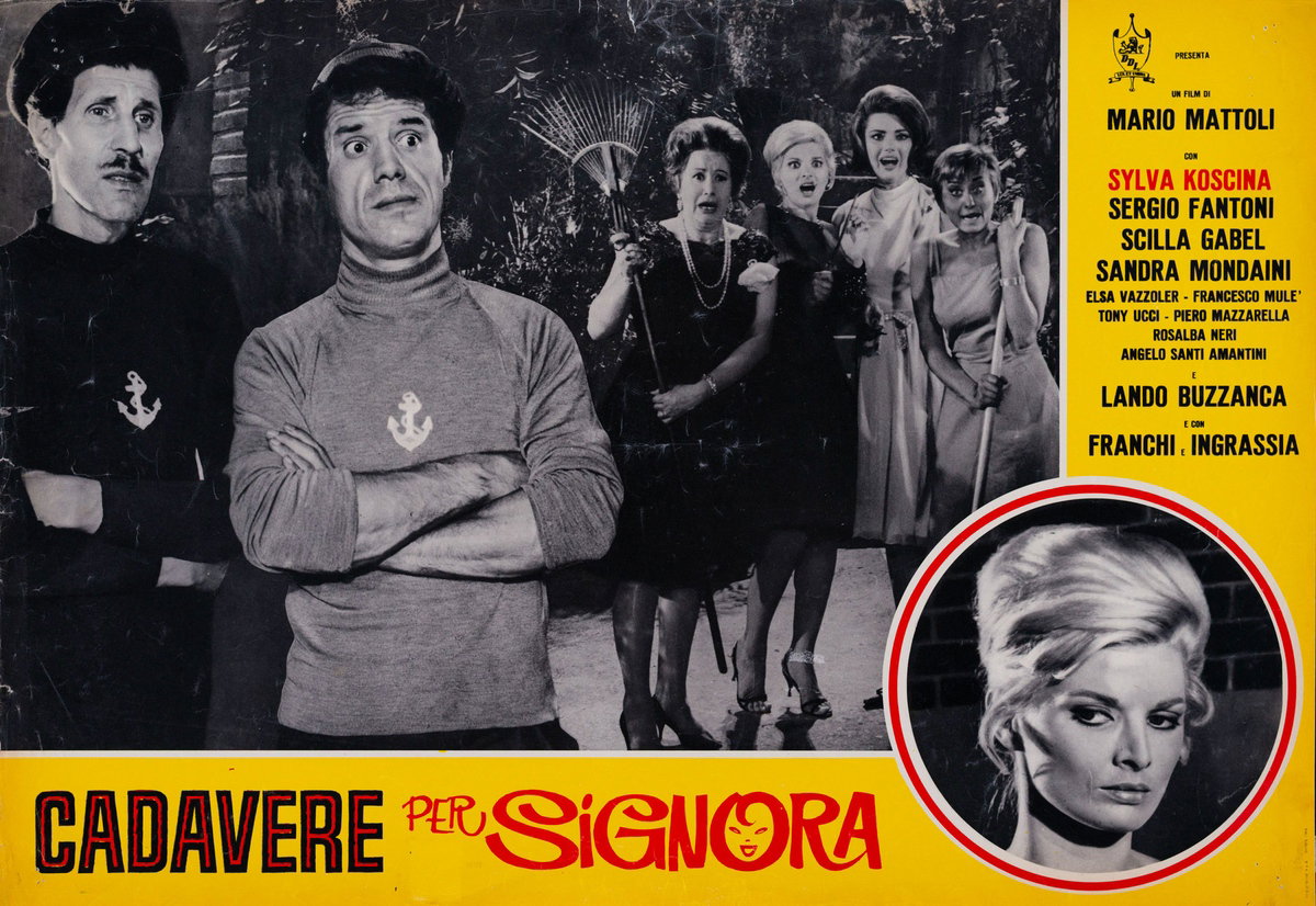 Fotobusta 2 per il film Cadavere per signora (1964), dipinto da Ezio Tarantelli