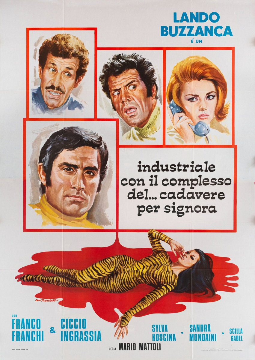 Manifesto 4 per il film Cadavere per signora (1964), dipinto da Ezio Tarantelli