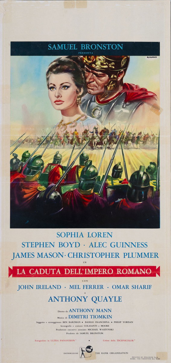 Locandina 2 for the film The Fall of the Roman Empire (1964), painted by Renato Casaro (Renè)