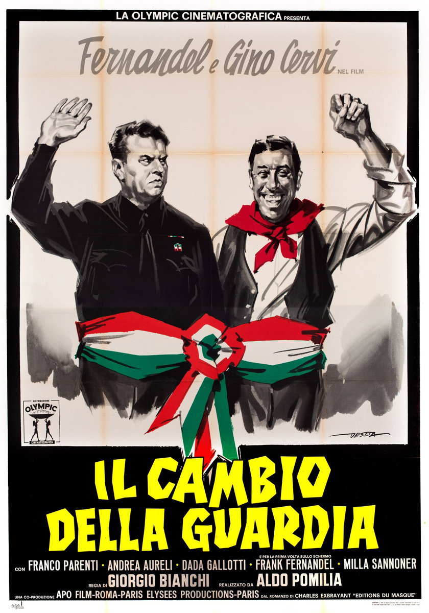 Poster 2 for the film The Changing of the Guard (1962), painted by Enrico De Seta
