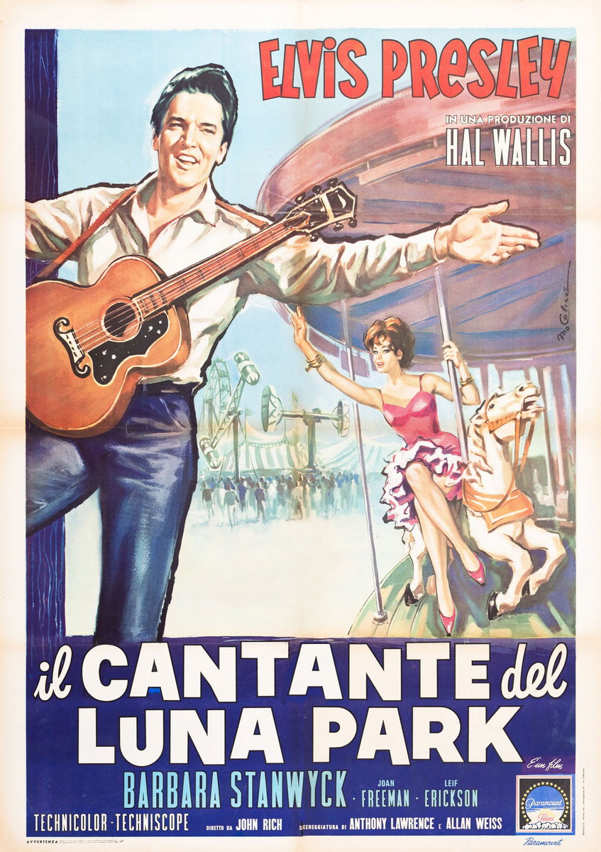 Manifesto 2 per il film Il cantante del luna park (1964), dipinto da Marcello Colizzi