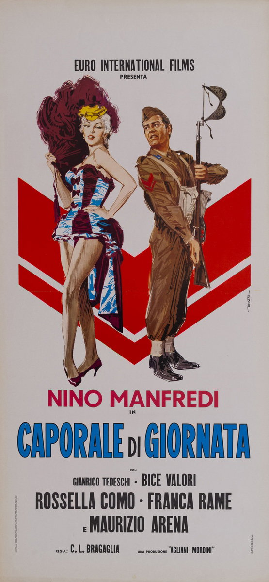 Locandina 2 per il film Caporale di giornata (1958), dipinto da Enrico De Seta