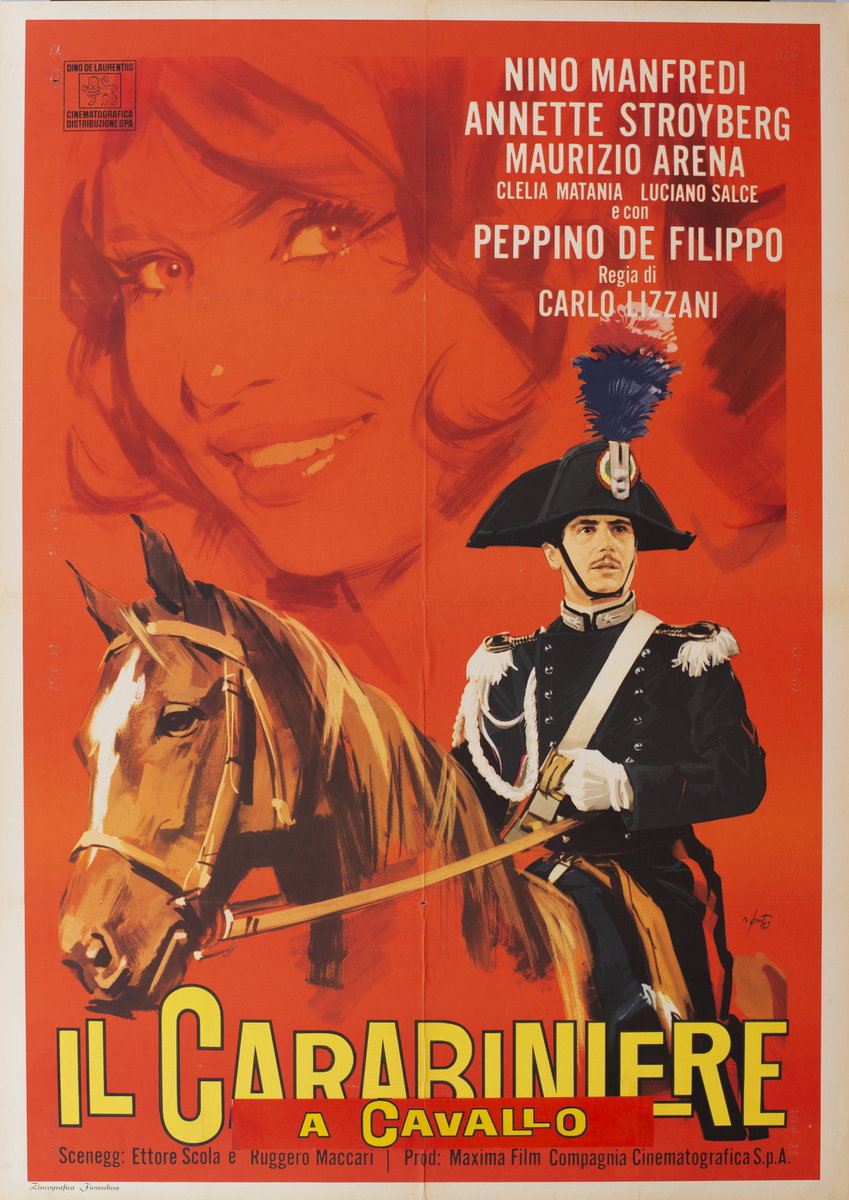 Manifesto 2 per il film Il carabiniere a cavallo (1961), dipinto da Arnaldo Putzu