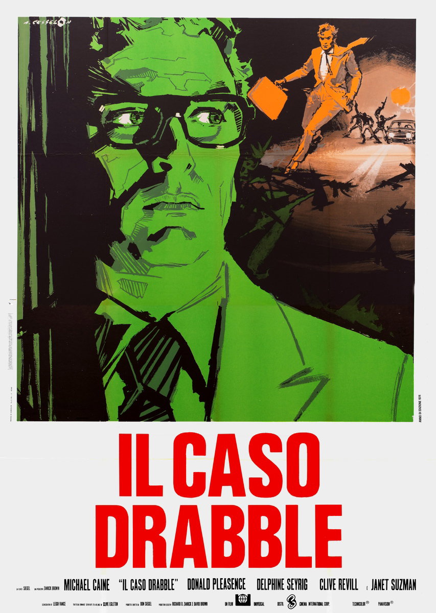 Manifesto 2 per il film Il caso Drabble (1974), dipinto da Angelo Cesselon