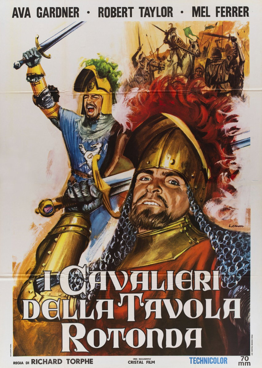 Manifesto 2 per il film I cavalieri della tavola rotonda (1953), dipinto da Luciano Crovato