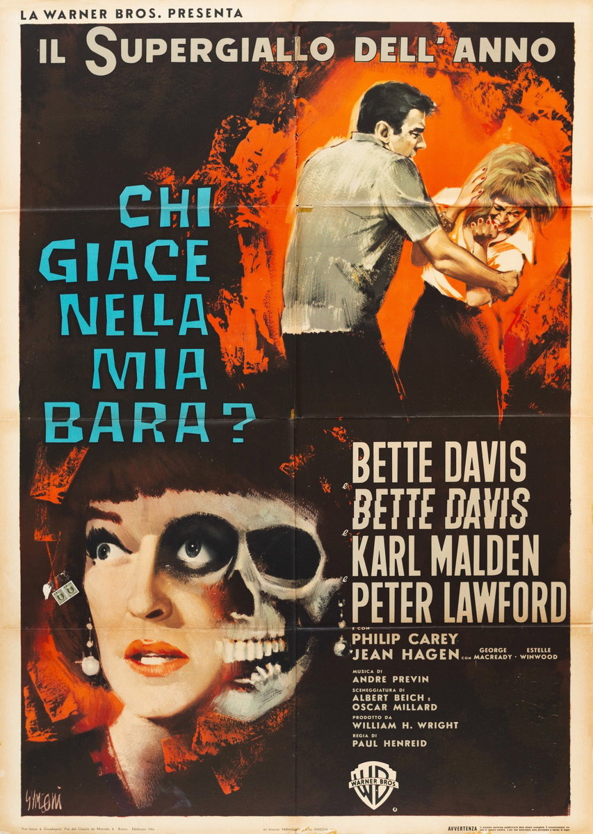 Manifesto 2 per il film Chi giace nella mia bara? (1964), dipinto da Sandro Simeoni (Symeoni)