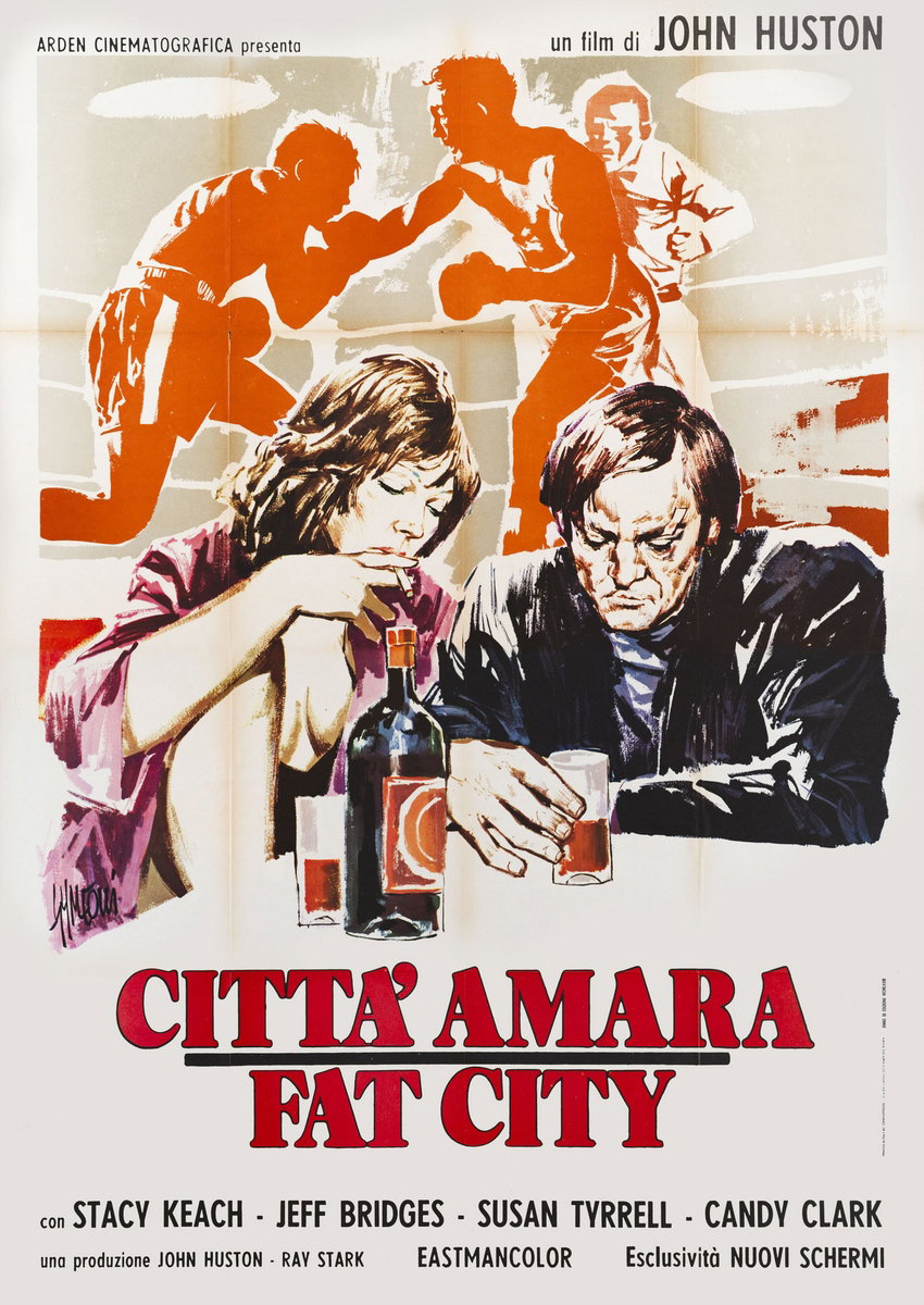 Poster 2 for the film Fat City (1972), painted by Sandro Simeoni (Symeoni)