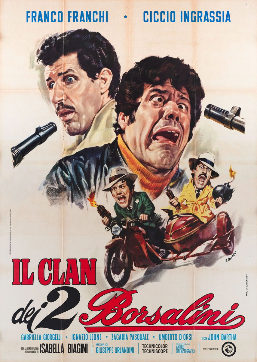 Manifesto 2 per il film Il clan dei due Borsalini (1971), dipinto da Renato Casaro (Renè)