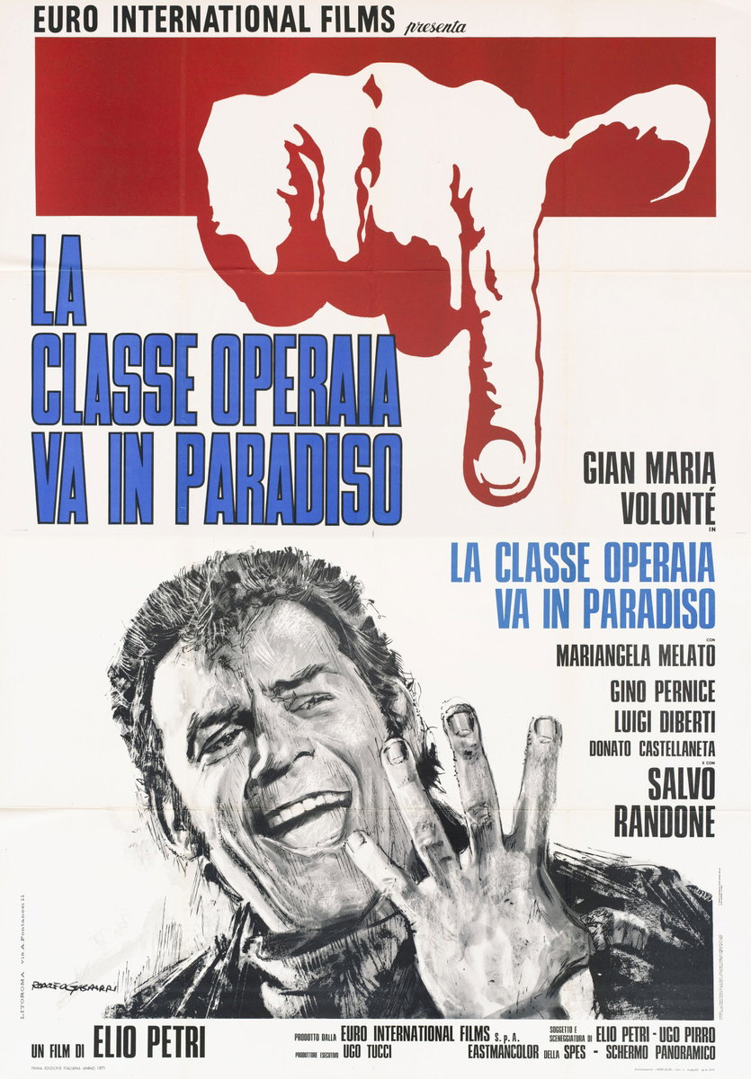 Poster 3 for the film The Working Class Goes to Heaven (1971), painted by Rodolfo Gasparri