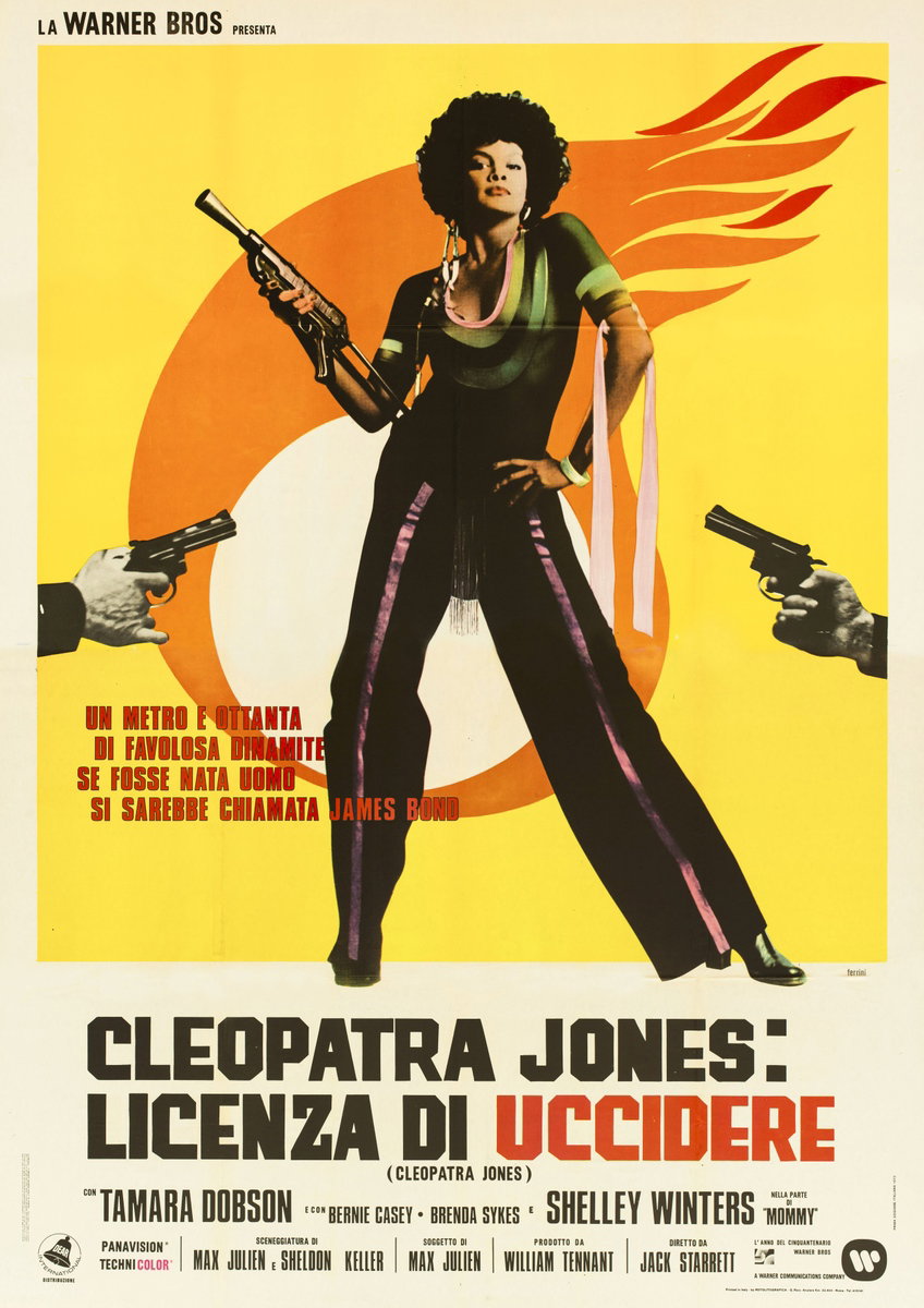 Poster 2 for the film Cleopatra Jones (1973), painted by Renato Ferrini