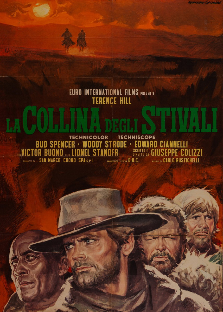Manifesto 3 per il film La collina degli stivali (1969), dipinto da Rodolfo Gasparri