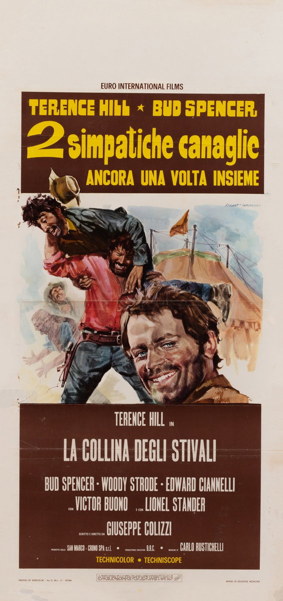 Locandina 3 for the film Boot Hill (1969), painted by Rodolfo Gasparri