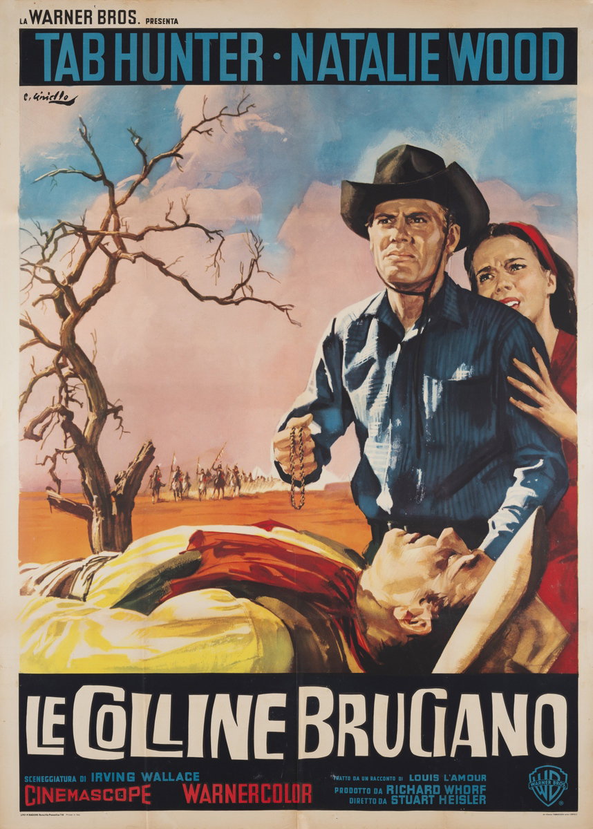 Poster 2 for the film The Burning Hills (1956), painted by Averardo Ciriello