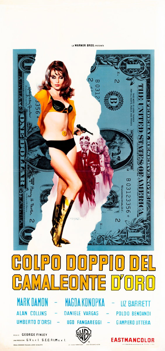 Locandina 2 per il film Colpo doppio del camaleonte d'oro (1967), dipinto da Giuliano Nistri